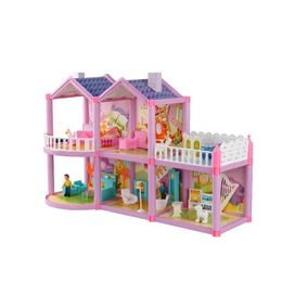 Accessoires de maison de poupée Mylb Diy Princess Doll House Villa Castle avec meubles pour simuler une fille de rêve de Toy House Model Building Building Building pour les nouveaux enfants Q240522