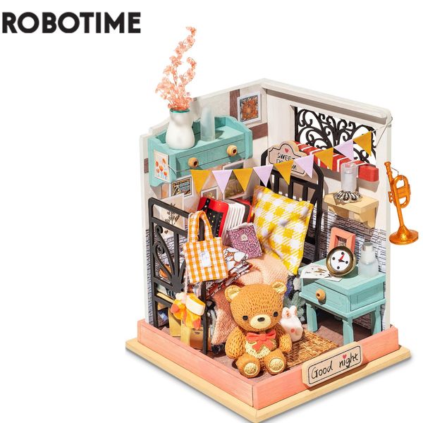 Accesorios para casa de muñecas Robotime DIY Taste Life cocina con muebles niños adultos casa en miniatura baño de burbujas kits de madera juguete para regalo DS 230417