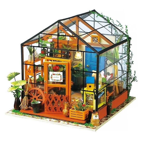 Accessoires de maison de poupée Robotime bricolage avec meubles enfants adultes maison miniature Kits en bois assembler jouet cadeaux d'anniversaire de Noël 230424
