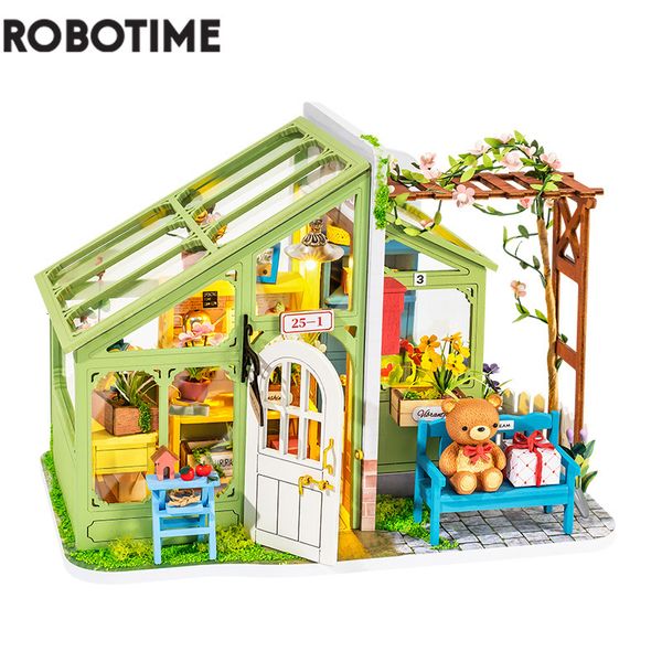 Accessoires de maison de poupée Robotime Rolife bricolage printemps rencontre fleurs maison de poupée avec meubles enfants adultes miniature maison de poupée en bois Kits jouet DG154 230629