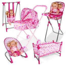 Accessoires de maison de poupée, chaises à bascule, lit pivotant, chaise de salle à manger, maison de jeu pour bébé, meubles de Simulation, jouet de jeu 240131