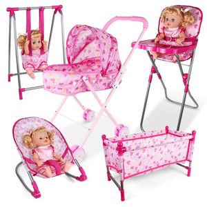 Poppenhuis accessoires schommelstoelen swing bed eetstoel baby speelsimulatie meubels speelgoed doen alsof 231213