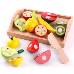 Accessoires pour maison de poupée, Simulation de cuisine pour tout-petits, jouet en bois, coupe de nourriture, ensemble de fruits et légumes magnétiques, ensemble éducatif Montessori pour enfants, 231207