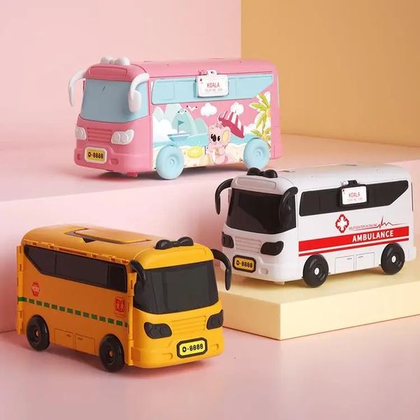 Accessoires de maison de poupée bus Transformable jouets de simulation maison de poupée accessoires miniatures meubles RV autobus scolaire cuisine maison de jeu cadeau de noël 231122