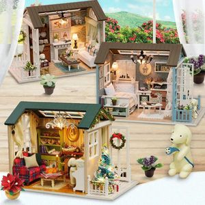 Doll House Accessoires Année de Noël Cadeaux Doll House Diy Miniature Dollhouse Toy Furnitures Casadolls Houses Toys for Childd Birdding Giftsz007 231019