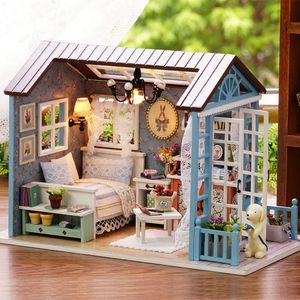 Maison de poupée bâtiment maison d'assemblage bricolage Mini maison de poupée jouet meubles jouet cadeau d'anniversaire pour enfants à la main 3D Puzzle maison créer 240305
