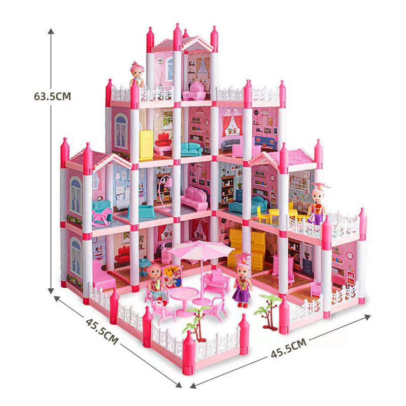 Doll House Kids Toys Princess Toy Miniature Dollhouse Accessories Kawaii låtsas Spela saker för Barbie Diy Girl Christmas