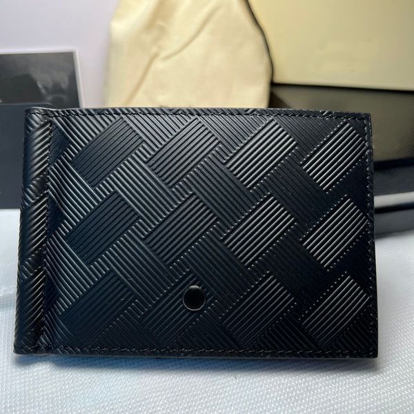 Dollar Clip Fashion Angled Interior Men's Wallet Designer Original Vérine Cuir Quality Casual Business Mini portefeuille Cardon d'identité Boîte originale Boîte d'origine