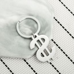 Dollar Keychain Money American US Dollar Sign Symbo Logo Silver Cléyring Key Holder Chain Taind Innewless Steel