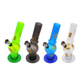 Dollar Logo 150mm Mini Acrylique Bong Pipe À Eau Fumer Bong Accessoires De Fumer En Gros