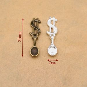 Dollar patroon Snuff Snurter Lepel Mini Lepel voor Sniffer Poeder Draagbare Schop Wax Scoop Hookah Shisha Kruid Smoking Pipe Accessoires