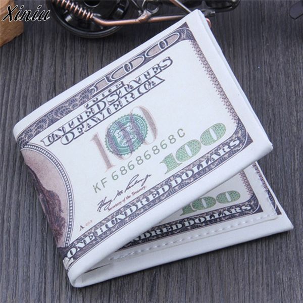 Dollar Pattern Wallet Male Slim Haute Qualité Pu Portefeuilles En Cuir Mince Argent Dollar Titulaire De La Carte Pour Hommes Femmes Bourse Livraison Gratuite