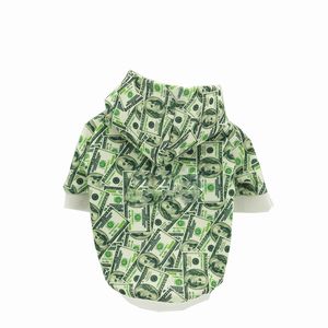 Dólar impreso suéter para perros sudaderas con capucha letra roja sudadera ropa para perros Schnauzer Bulldog Corgi ropa para cachorros