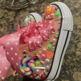 Dollling Chritsmas Gift Junior Young Boys and Girls 'Candyland Canvas Shoes Brand Lollipop Purim Holiday Jojo Siwa Bling Shoes