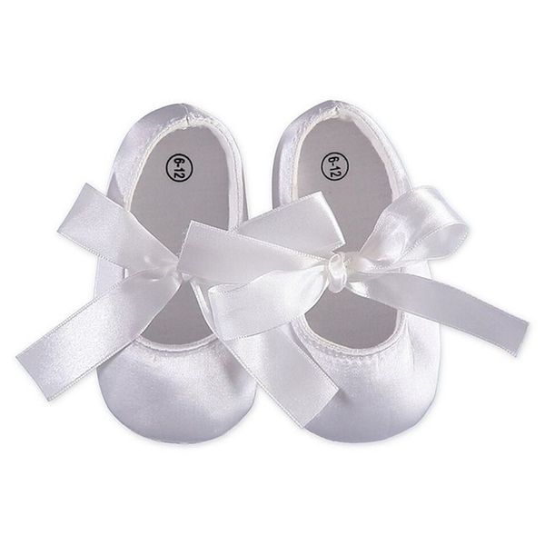 Dollbling luxe blanc Satin bébé spectacle baptême fille chaussures baptême infantile premiers marcheurs à la main Vintage dentelle chaussures 210326