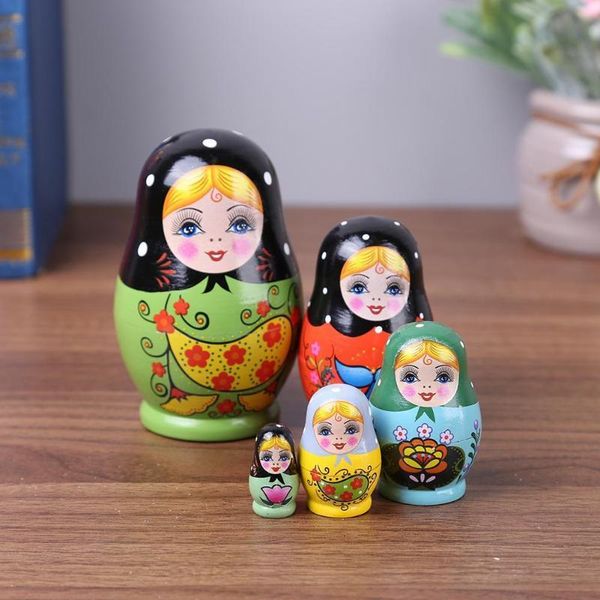 Poupées 1 Set Poupées Gigognes Couleur Délicate Peinte Poupée Matryoshka Russe Peinte À La Main Russe Drôle Jeux Poupée Artisanat Jouets 230612