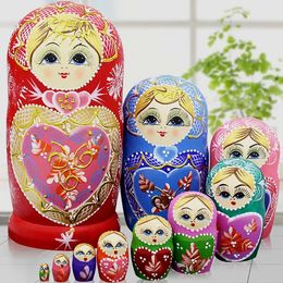 Puppen 10 Schichten/Set 22 cm Babyspielzeug Nesting Dolls Holz Russische Puppen Matroschka Puppe Kinder Weihnachtsgeschenk 231031