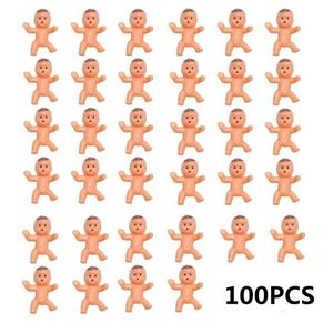 Muñecas 100 Uds 1 pulgada Mini juguetes de plástico para bebés favores de fiesta para Baby Shower y juego de cubitos de hielo bebé niños pequeños muñeca de juguete 230804