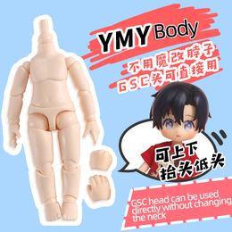 Poppen 10 cm 11 cm bjd body ymy voor GSC Head OB11 112BJD Doll Sferical Joint Toy Hand Group OB Accessoires 230424