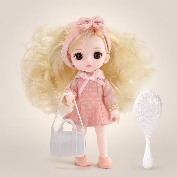 Poupées 112 13 Mobile Articulé 16 cm Bjd Poupée De Haute Qualité Mode Dress Up Faire Longue Perruque Beaux Jouets En Plastique Pour Les Filles Cadeau D'anniversaire 230607