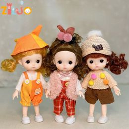 Muñecas 112 BJD para niñas 16 cm Simulación 3D Princesa Vestir Muñeca para niños Juguetes Lindos regalos de cumpleaños multiarticulares 230923