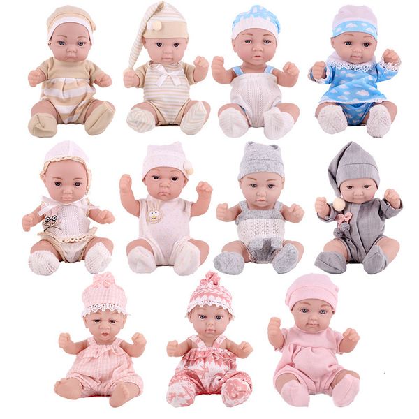 Muñecas 11 pulgadas Reborn Baby Doll Bebe Silicona suave 30 cm Kit de bricolaje Adorable Traje de Papá Noel Ojos grises Niñas pequeñas Juguetes para niños 230323