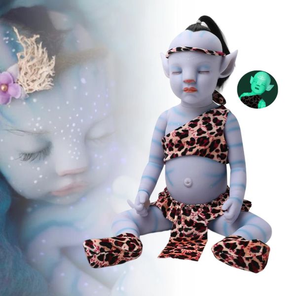 Poupées 12/20 pouces Avatar Reborn Doll Luminous Baby Kids Toys Populaire Réaliste Vinyl Doll Girls Boys Children Toys Baby Birthday