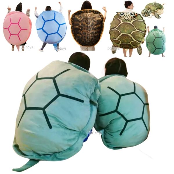 Muñecas 120/150cm gigante tortuga portátil caparazón de peluche de peluche