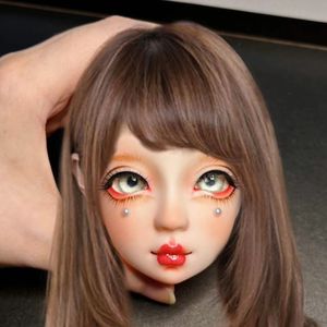 Poupées 13 Tête de poupée avec fille de maquillage pour les yeux colorés 3D 230803