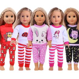 Poppen 15 stijlen Pyjama Nachtjapon Schattig patroon Geschikt voor 18 inch Amerikaanse pop 43 cm BornFor Generation Accessoires Speelgoed voor meisjes 231027