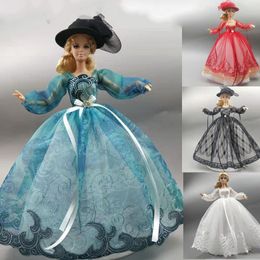 Dolls 16 BJD -kleding voor Barbie Dress Bowknot Puff Sleeve trouwjurk voor Barbie Doll Outfits Princess Dollhouse Accessory Toy 11.5 "230814