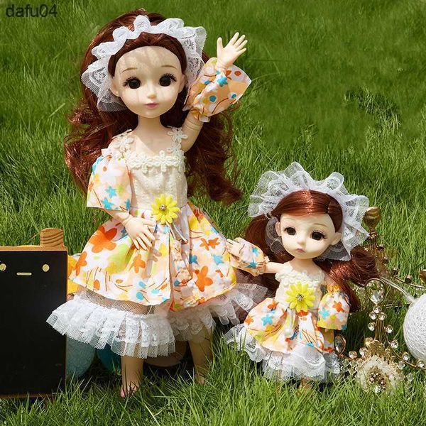 Poupées 16cm / 30cm Bjd Poupée Parent-enfant Série Poupée Modifiable Articulé Mobile Princesse Fille Jouer Maison Jouet Enfants Cadeau De Vacances L230522 L230522