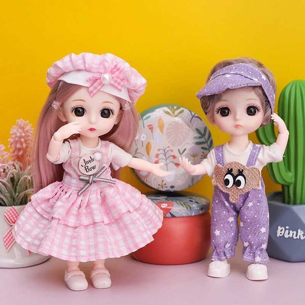 Muñecas 16cm Princesa BJD 1/12 Doll con ropa y zapatos móviles 13 articulaciones lindas fazas de cara regalo para niños juguete 1 S2452201