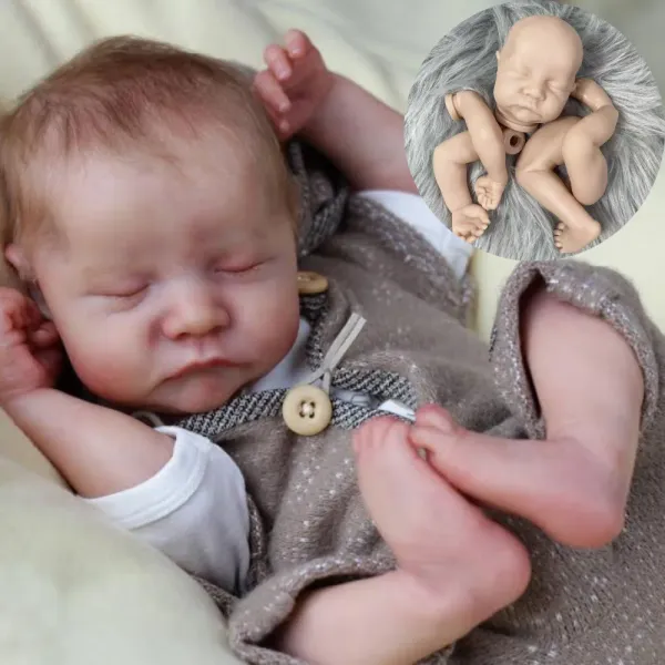 Muñecas Kit de 17 pulgadas Levi durmiendo Reborn Baby Doll Kit vinilo moldes para bebés en blanco sin pintar Kit sin ensamblar hecho a mano juguete DIY para niñas LOL