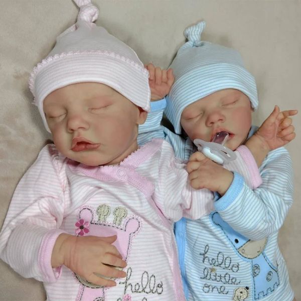Poupées 17 pouces Twin A / B Reborn Kits Baby Kits Lifeke Vinyl Silicone Pièces inachevées LOL CADEAUX CADELS POULES POUR GILLE