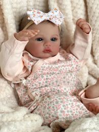 Poupées 17 pouces déjà terminées Reborn Baby Doll Meadow Body Soft Corps 3D Peau peinte avec des veines visqueuses Collectible Art Doll Christmas Gift