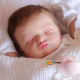 Muñecas 18 "Terminó Rosalie Reborn Baby Sleeping Little Cute Bebe Boneca Renascida Brinquedo Para Crianas Menina 230110
