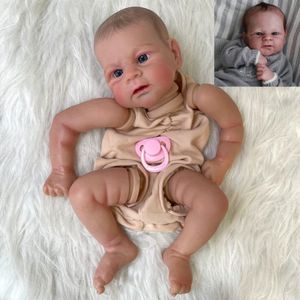 Muñecas de 18 pulgadas, piezas de muñecas Reborn ya pintadas, piel de bebé realista Elijah 3D con venas visibles, cuerpo de tela incluido 230710