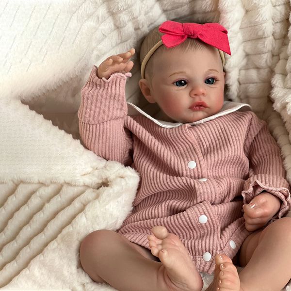 Muñecas 19in Real Life Baby Dolls Piel 3D Realista Reborn Baby Dolls Venas visibles Realistic Reborn Dolls Juguetes para colección 230426