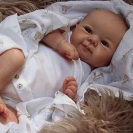 Poppen 19 inch reeds afgewerkt geschilderde herboren poppenonderdelen Juliette schattig baby 3D -schilderij met zichtbare aderen doek body inbegrepen 230111
