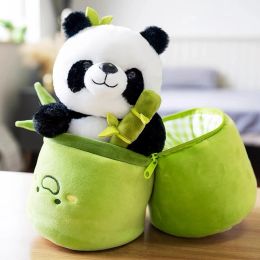 Poupées 20/30 cm Doupée panda de dessins animés avec bambotube animal en peluche toxicomane tai-oreiller de sommeil somnolence Cusion à la maison Cadeau pour enfants enfants