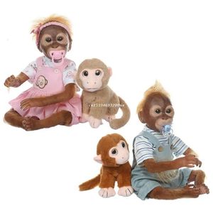 Poppen 20,5 inch 52 cm Babypoppen Mooie aap voor pop Zacht siliconen katoenen lichaam Comfortabel Mohair Realistisch Set Dropship 231023