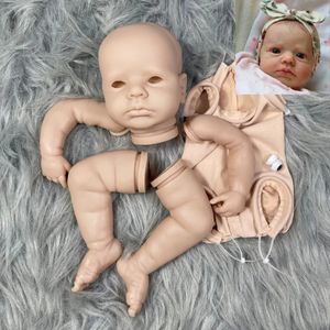 Poupées 20 pouces kit de poupée recyclé non peint LouLou Awake vinyle souple avec corps et yeux en tissu pièces de poupée jouet moulées bricolage faites à la main 231214