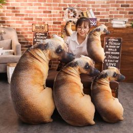 Muñecas 2023 calientes 50 cm 3d animal realista lindo curva perra impresa almohada de tiros divertidos cabezales de perro de perro cojín de juguete favorito para casa