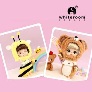 Dolls 2024 Nieuwe mini pocket pop dierenvormige kleding baby pop schattig vakantiegeschenk voor meisjes Dragon Panda Rabbit Little Bear Rainbow S2452201 S2452201 S2452201