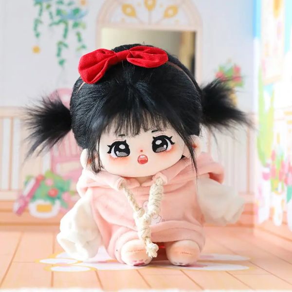 Poupées 20cm sans attribut Kawaii Cotton Doll avec squelette noire coiffure bricolage Doll en peluche.