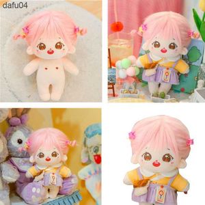 Poupées 20 cm poupée en peluche rose cheveux fille coton poupée bricolage peluche poupée cadeau pour enfants L230522 L230522