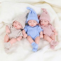 Poppen 20 cm Silicone Bebe Reborn Dolls Lifelike Mini Girl Reborn Toys Vinyl Doll Sleep Soer Doll Bath Toys Children Birthday Gifts 230111