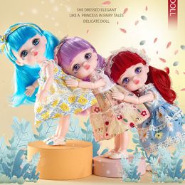 Muñecas de 24 cm Juguetes de muñecas para niños 1/8 bjd con colorido globo ocular exquisito ropa de maquillaje de moda ropa de bricolaje para muñecas para niñas 230210