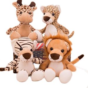 Poppen 25 cm schattig bos dier pluche speelgoed jungle tijger herten luipaard lion poppen bruiloft worp children's cadeau zuigbeker klauw hine 230608